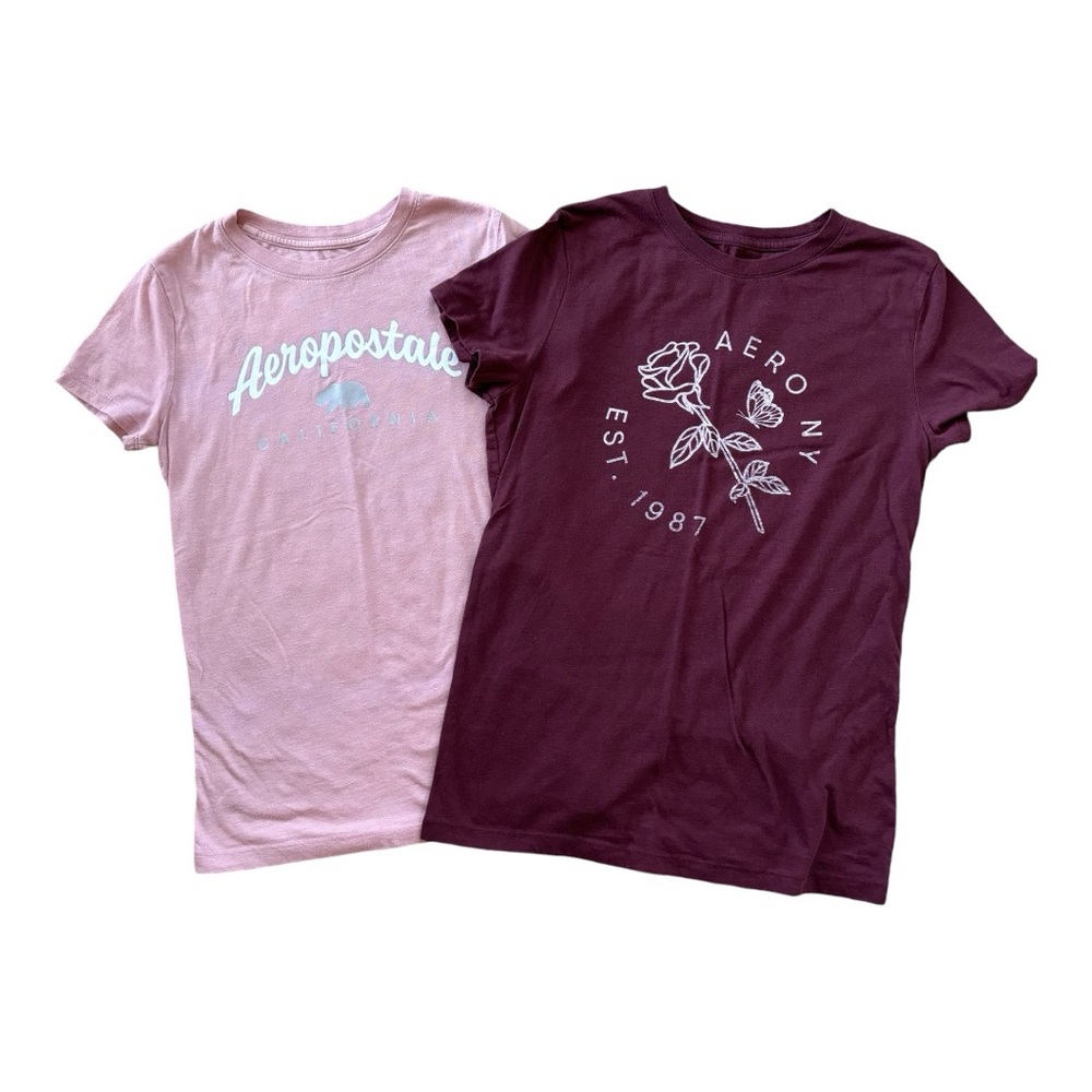 Bundle of Two Classic Crew Aeropostale Tees Size Large and Medium